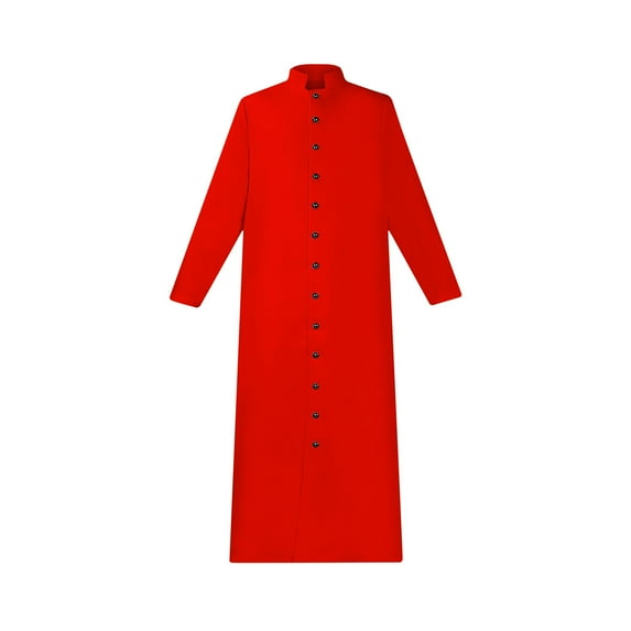 BVnarty Men's Clergy Cassock Long Black Priest Robe Pastor Preacher Minister Clergyman Vestments Red S