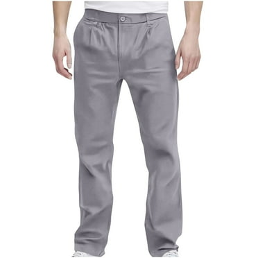 BVnarty Men's Fashion Dress Pants Straight Slim Casual Business Dress Pants Thin Full Length Pants Solid Color Spring Summer (Gray,M)