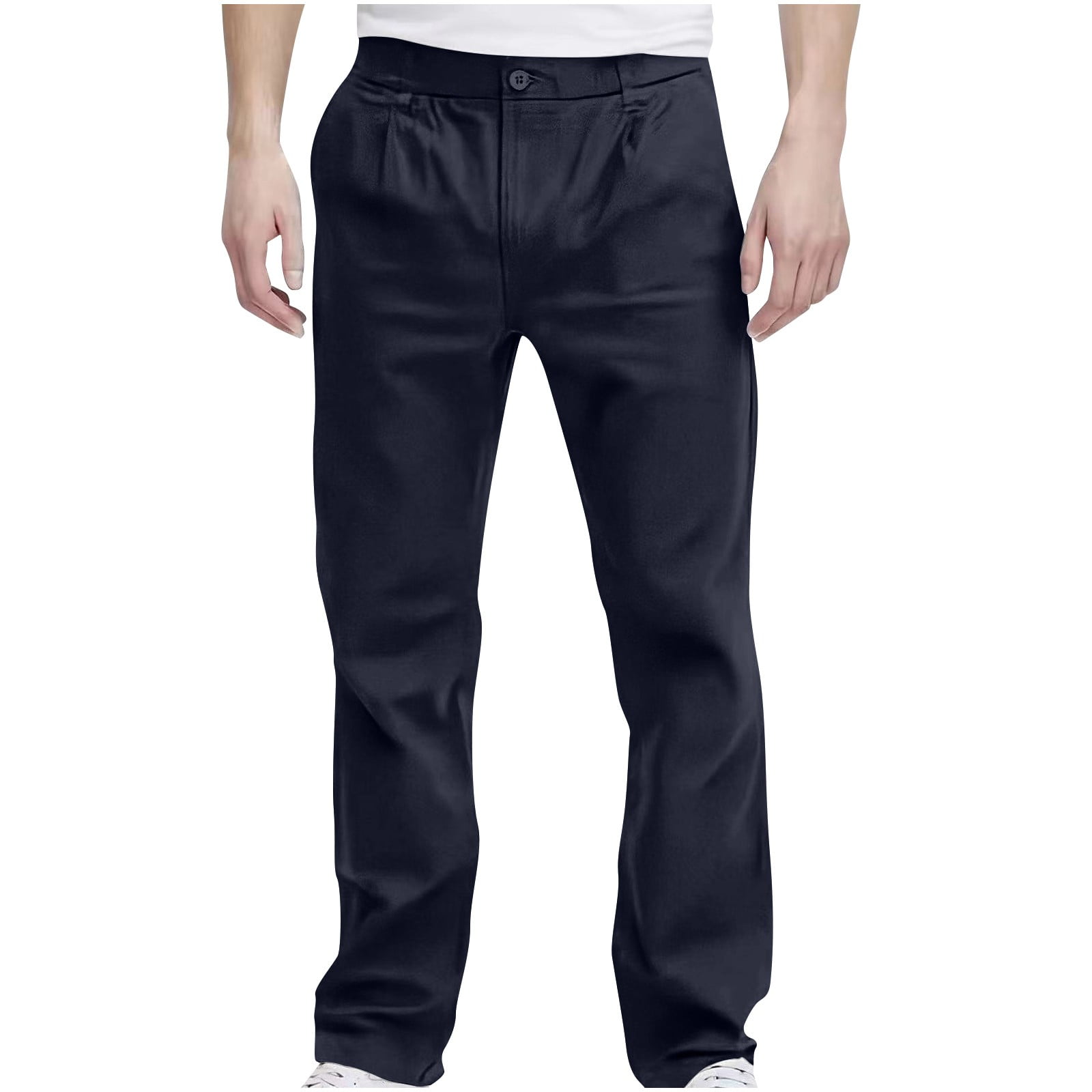 BVnarty Men's Fashion Dress Pants Straight Slim Casual Business Dress Pants  Thin Full Length Pants Solid Color Spring Summer (Navy,L) - Walmart.com