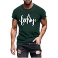 thumbnail image 1 of BVnarty Men's Fashion Graphic Printed Crew Neck Short Sleeve T-Shirt Pullover Lightweight Breathable Casual Summer Basic Top for Men Daily Outfit Army Green XXL, 1 of 5