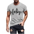 thumbnail image 1 of BVnarty Men's Fashion Graphic Printed Crew Neck Short Sleeve T-Shirt Pullover Lightweight Breathable Casual Summer Basic Top for Men Daily Outfit Gray XXL, 1 of 5