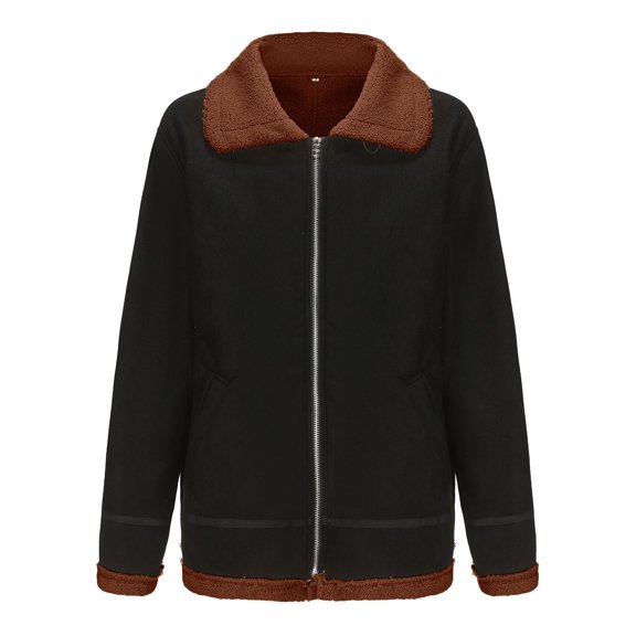 BVnarty Men's Faux Leather Shearling Jacket Winter Warm Fleece Lined Bomber Jacket Warm Thick Coat Outwear (Brown,XXXL)
