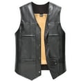 BVnarty Men's Faux Leather Vest Winter Warm Fleece Lined Motorcycle
