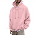 thumbnail image 1 of BVnarty Men's Front Graphic Pullover Hoodie with Drawstring Kangaroo Pocket, Loose Sweatshirt, Trendy Fall Winter Casual Street Style Hoodie Pink XXXL, 1 of 8