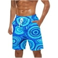 thumbnail image 1 of BVnarty Men's Geometric Circle Pattern Swim Trunks Elastic Waist Drawstring with Side Pockets Breathable Lightweight Outdoor Beach Vacation Daily Shorts Blue XXXXL, 1 of 4