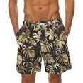 thumbnail image 1 of BVnarty Men's Hawaiian Vacation Floral Swim Trunks Adjustable Elastic Waist Drawstring with Storage Pockets Breathable Summer Athletic Beach Wear Shorts Multicolor L, 1 of 4