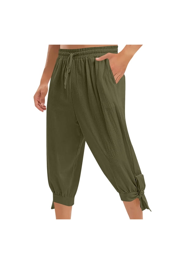 Men's Medieval Pirate Ankle Banded Pants Viking Renaissance Navigator Drawstring Trousers Halloween Costume Army Green M