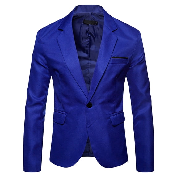 BVnarty Men's One Button Suit Jacket Slim Fit Business Blazer Sport Coat Wedding Tuxedo Dark Blue XXL