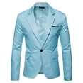 thumbnail image 1 of BVnarty Men's One Button Suit Jacket Slim Fit Business Blazer Sport Coat Wedding Tuxedo Light Blue XL, 1 of 9