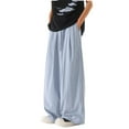 thumbnail image 1 of BVnarty Men's Quick Dry Casual Long Pants Solid Color Elastic Drawstring Waist Pockets Breathable Summer Sports Travel Pants Light Blue XXXXXL, 1 of 4