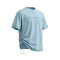 thumbnail image 1 of BVnarty Men's Side Drawstring Cool‑Feel Crew Neck Short Sleeve T‑Shirt, Quick‑Dry Summer Running Tops Blue M, 1 of 8