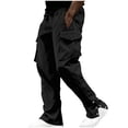 thumbnail image 1 of BVnarty Men's Solid Field Work Cargo Pants, Adjustable Cuff & Drawstring Multi-Pocket Trousers for Outdoor Labor & Training Black S, 1 of 4
