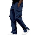 thumbnail image 1 of BVnarty Men's Solid Field Work Cargo Pants, Adjustable Cuff & Drawstring Multi-Pocket Trousers for Outdoor Labor & Training Navy S, 1 of 4