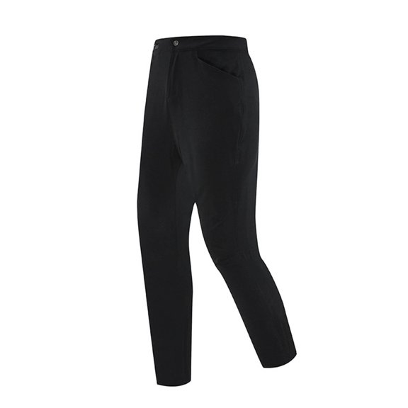 BVnarty Men's Solid Lightweight Outdoor Trousers, Quick Dry Fabric Straight Leg Pants with Side Pockets for Daily Training & Outdoor Trips Black M