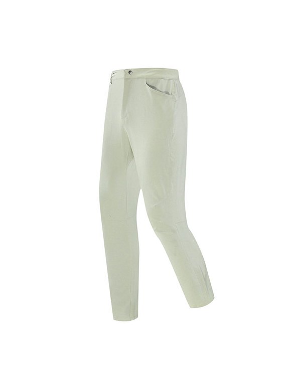 Men's Solid Lightweight Outdoor Trousers, Quick Dry Fabric Straight Leg Pants with Side Pockets for Daily Training & Outdoor Trips Khaki XXL