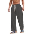 thumbnail image 1 of BVnarty Men's Solid Loose Wide Leg Long Pants Breathable Stretch Fabric Casual Daily Sports Outdoor Streetwear Trousers Gray XXL, 1 of 3