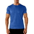 thumbnail image 1 of BVnarty Men's Solid Performance Crew Neck Short Sleeve T‑Shirt, Quick‑Dry Breathable Basketball Gym Tops Blue M, 1 of 5