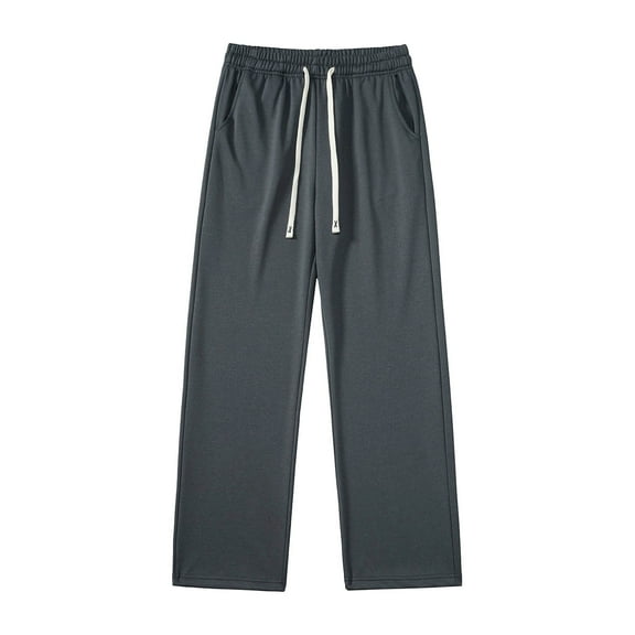 BVnarty Men's Solid Performance Quick Dry Pants, Elastic Drawstring Waist Breathable Straight Leg Trousers for Intense Training Dark Gray XL