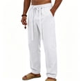 thumbnail image 1 of BVnarty Men's Straight Leg Casual Denim Pants Durable Denim Fabric Basic Fit Classic Jeans for Daily Outings Street Style White M, 1 of 8