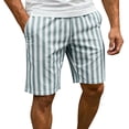 thumbnail image 1 of BVnarty Men's Striped Relaxed Fit Swim Trunks with Compression Liner Quick Dry Board Shorts Beach Shorts with Pockets Green L, 1 of 7