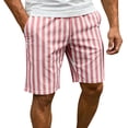 thumbnail image 1 of BVnarty Men's Striped Relaxed Fit Swim Trunks with Compression Liner Quick Dry Board Shorts Beach Shorts with Pockets Pink L, 1 of 7