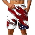 thumbnail image 1 of BVnarty Men's Summer Comfort Holiday Printed Shorts, 4th of July Theme Design, Quick Dry Elastic Drawstring Waist Men's Board Shorts Wine L, 1 of 6