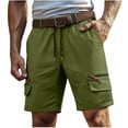 thumbnail image 1 of BVnarty Men's Summer Durable Multi-Pocket Cargo Shorts Solid Color Lightweight Outdoor Casual Shorts For Daily Sports And Activities Green XL, 1 of 6
