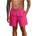thumbnail image 1 of BVnarty Men's Summer Solid Swim Trunks With Soft Liner, Adjustable Drawstring Elastic Waist Breathable Beach Casual Shorts With Functional Pockets Pink S, 1 of 9
