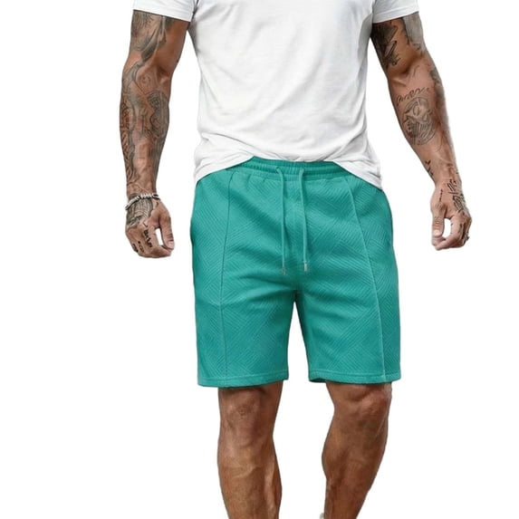 BVnarty Men's Summer Thin Breathable Daily Shorts, Lightweight Summer Fabric, Elastic Drawstring Waist Pocket Casual Short Pants Light Blue XXL