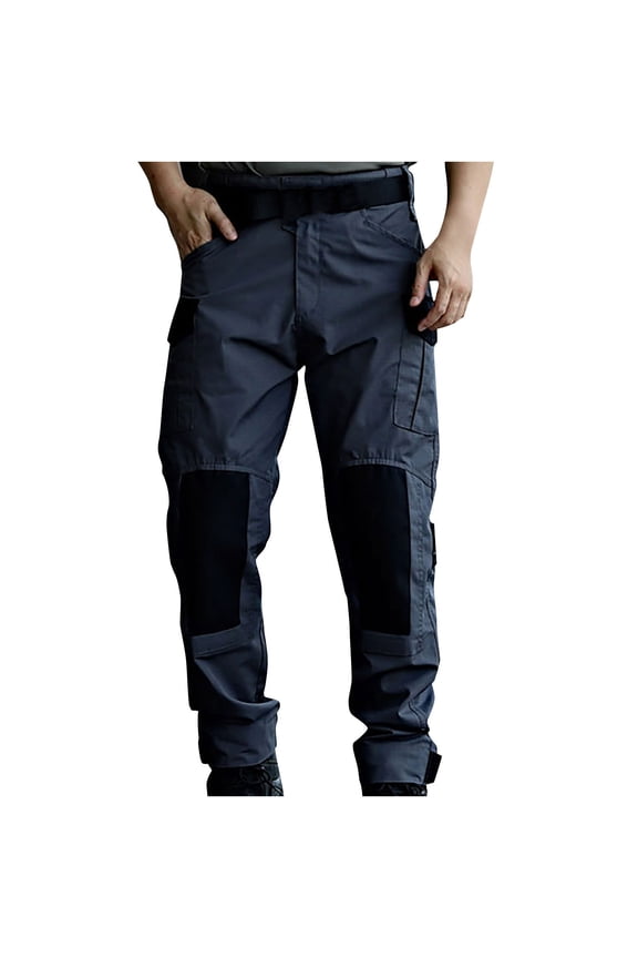 Men's Tactical Pants Military Army Cargo Pants Multi-Pockets Stretch Trousers for Outdoor Hiking Camping Gray L