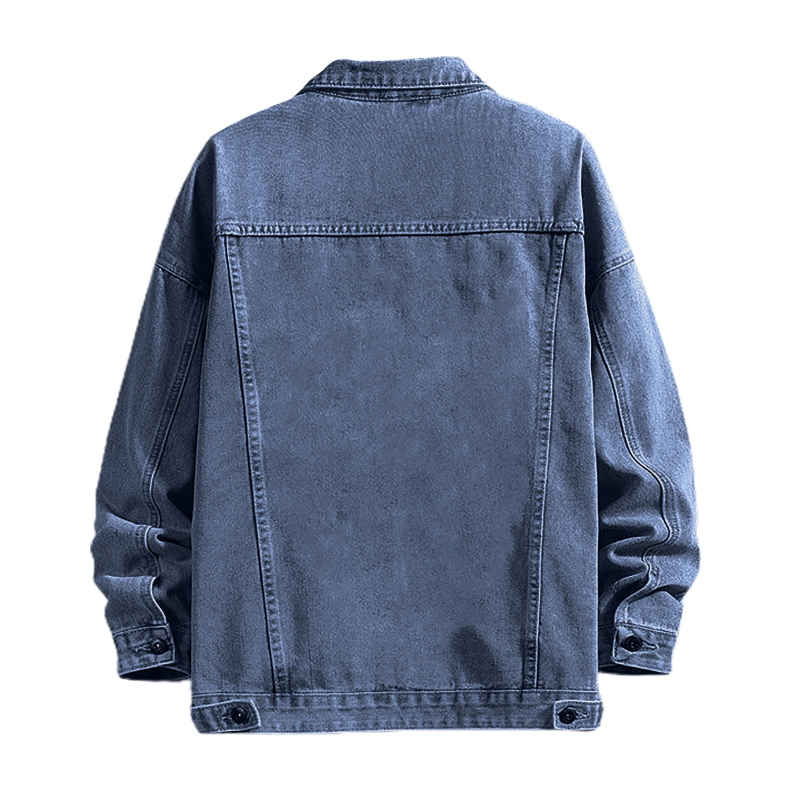 BVnarty Men's Trucker Jean Jacket Loose Fit Denim Work Button Down Long