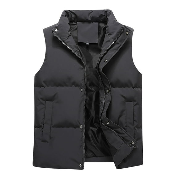 BVnarty Men's Winter Puffer Vest Warm Sleeveless Jacket Padded Vest Outdoor Warm Vest Black XXXXXXXXL