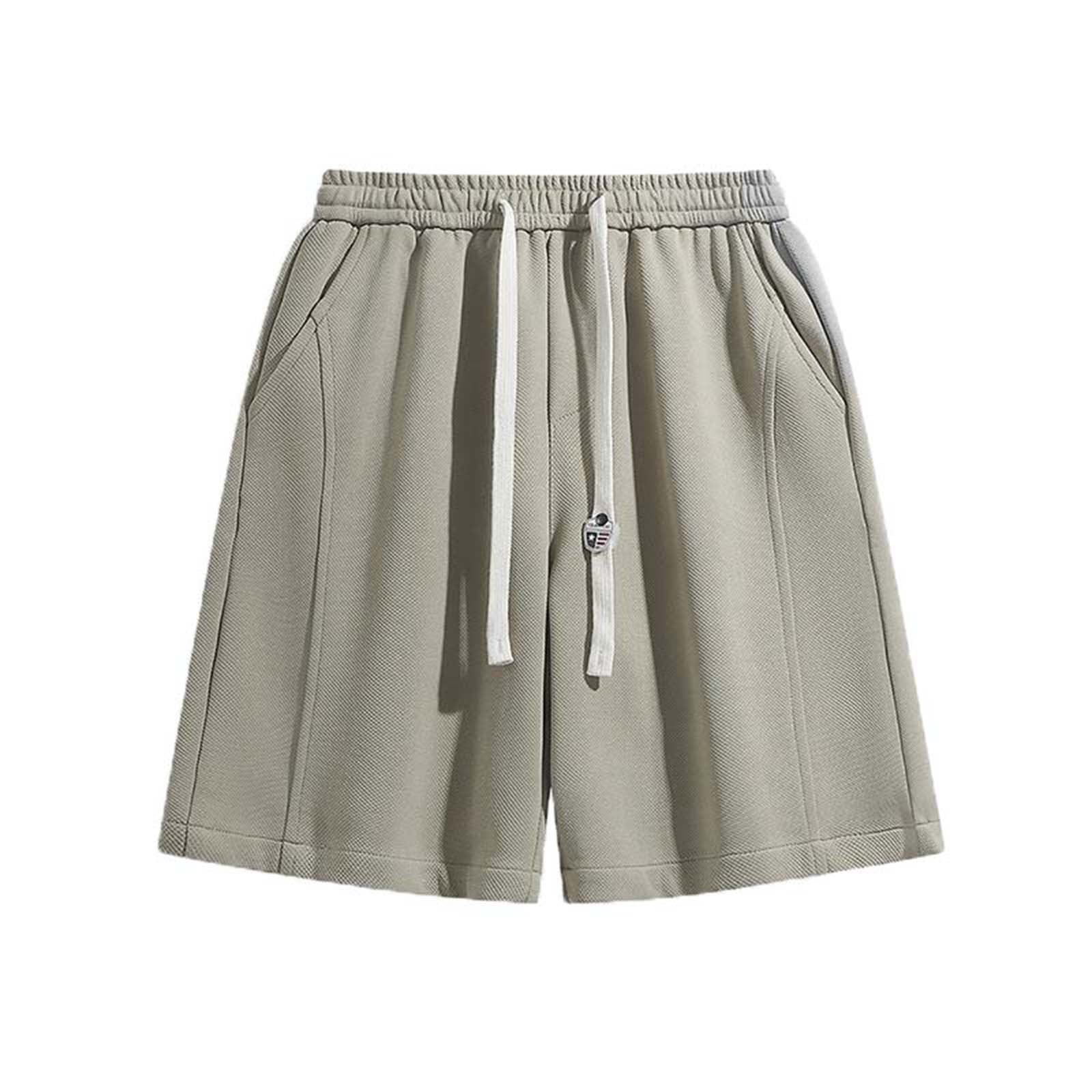 BVnarty Mens Athletic Shorts Elastic Waist Drawstring Solid Color Above Knee Length Dresses with