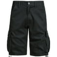 thumbnail image 1 of BVnarty Mens Cotton Cargo Shorts Below Knee Length Shorts Solid Color Rigid Waist Belt with Pockets Black XXL, 1 of 5