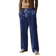 thumbnail image 1 of BVnarty Mens Linen Pants Casual Lightweight Solid Color Summer Beach Pants Elastic Waist Drawstring Vacation Trousers with Pockets Navy S, 1 of 9
