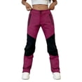 thumbnail image 1 of BVnarty Women Double Button Zip Closure Outdoor Pants Contrast Paneled Legs Zip Pockets Durable Straight Cut for Mountain Climbing And Weekend Wilderness Adventures Hot Pink M, 1 of 7