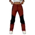 thumbnail image 1 of BVnarty Women Double Button Zip Closure Outdoor Pants Contrast Paneled Legs Zip Pockets Durable Straight Cut for Mountain Climbing And Weekend Wilderness Adventures Red XXXL, 1 of 7