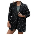 thumbnail image 1 of BVnarty Women's Business Coat Printed Notched Lapel Long Sleeve Office Cardigans Suit Jacket Tops for Working Day Multicolor XL, 1 of 7