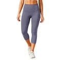 thumbnail image 1 of BVnarty Women's High Waist Tummy Control Capri Leggings, Skinny Fit Stretchy Athletic Pants for Pilates Class Purple M, 1 of 8