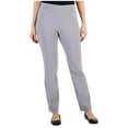 thumbnail image 1 of BVnarty Women's Ponte Knit Pull-On Straight Leg Pants with Faux Front Welt Pockets Faux Welt Pockets Gray M, 1 of 1