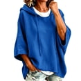 thumbnail image 1 of BVnarty Women's Winter Casual Long Sleeve Henley Collar Sweatshirt Jacket Full Zip Slim Fit Outerwear for Daily Office Streetwear Blue S, 1 of 9