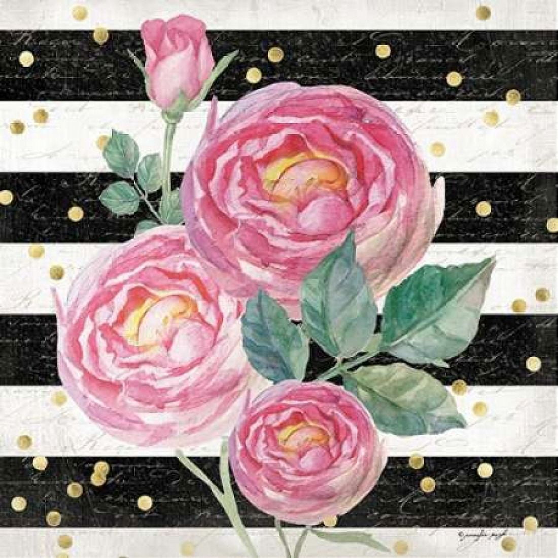 BW Floral I Canvas Art - Jennifer Pugh (24 x 24)