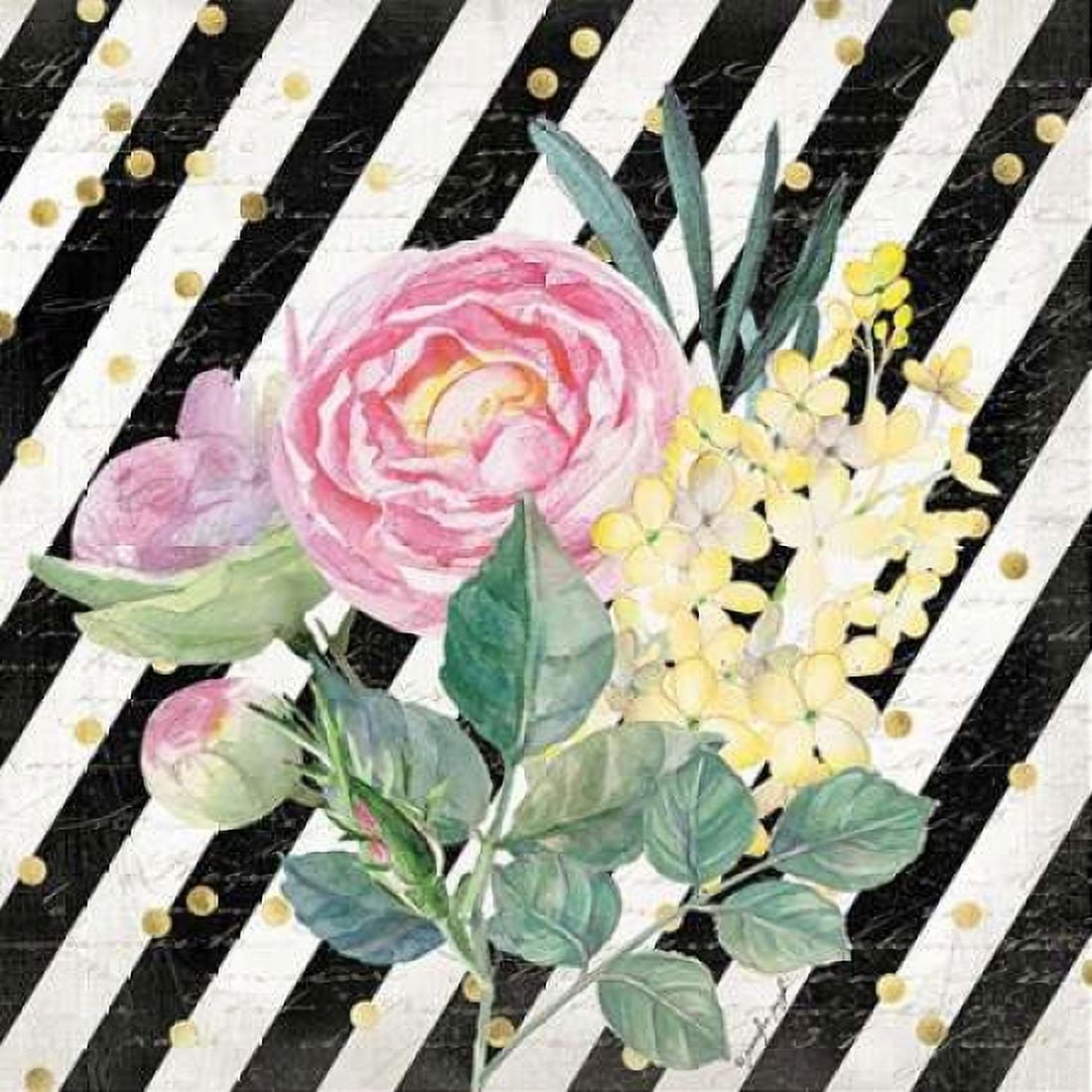 BW Floral II Canvas Art - Jennifer Pugh (24 x 24)