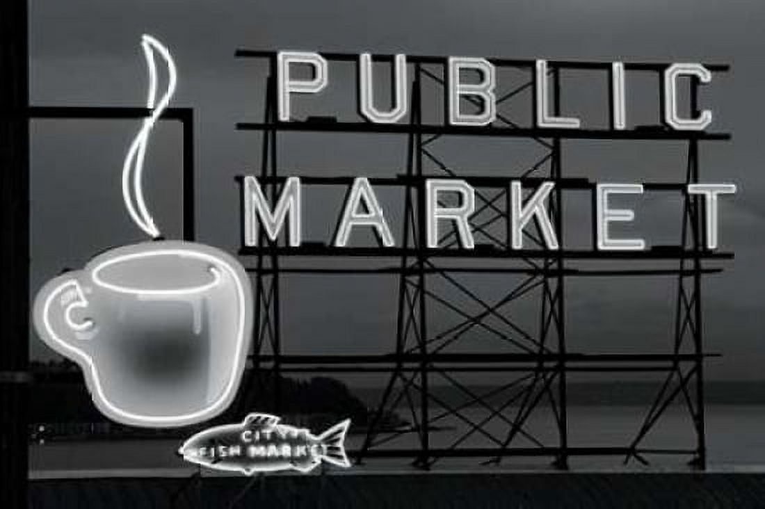 BW Public Market Sign I Canvas Art - Bob Stefko (24 x 36)