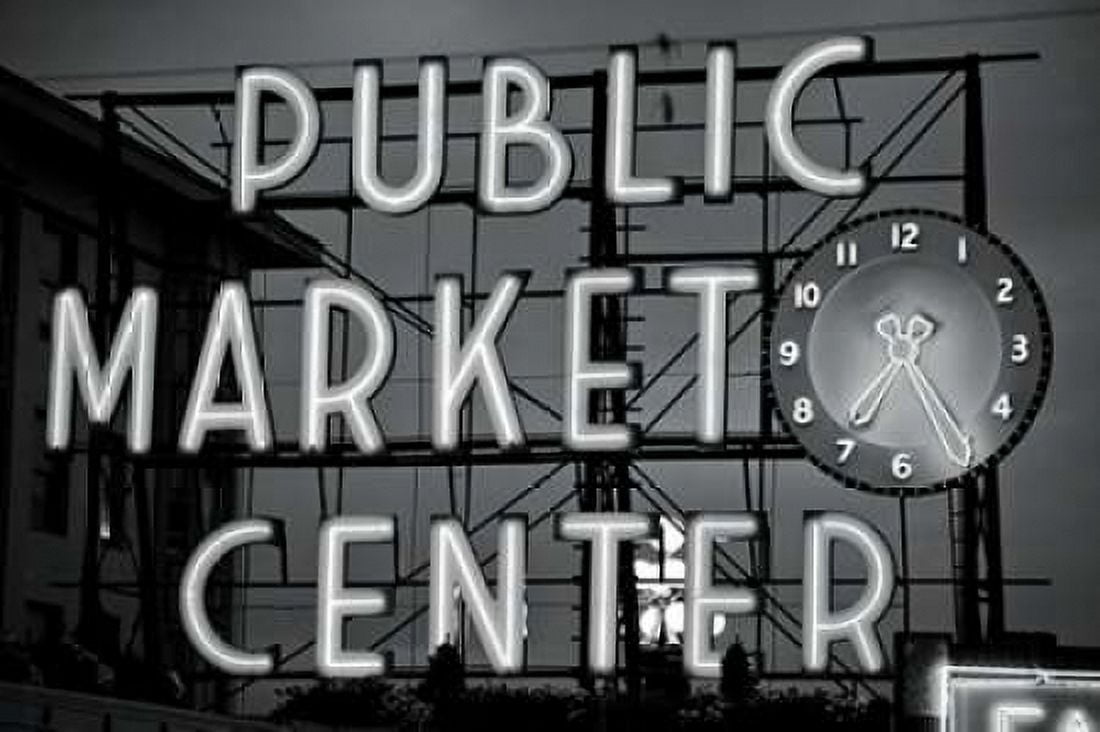 BW Public Market Sign II Canvas Art - Bob Stefko (24 x 36)