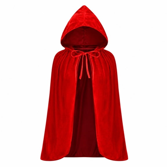 BWASD Adult Hooded Cloak for Women Trendy Lace Trim Velvet Short Cape Retro Gothic Shawl Halloween Fashion Clothing Spooky Season Party Dress Up