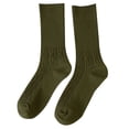thumbnail image 1 of BWASD Ankle Socks for Women Solid Color Stacked Crew Socks Soft Casual Calf Cotton Fashion Gifts for Autumn And Winter JN, 1 of 5