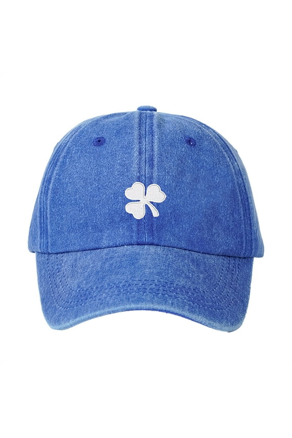 Baseball Cap for Women Men Shamrock Washed Cotton Trucker Caps Dad Hats Breathable Summer Hat Unstructured Design St. Patrick's Day Costume Blue