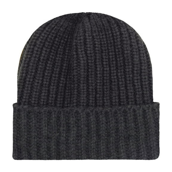 BWASD Beanie Winter Knitted for Women Men Classic Double Layer Hats Thick Daily Soft Cuffed Ski Stocking Cuffed Skull Cap Black