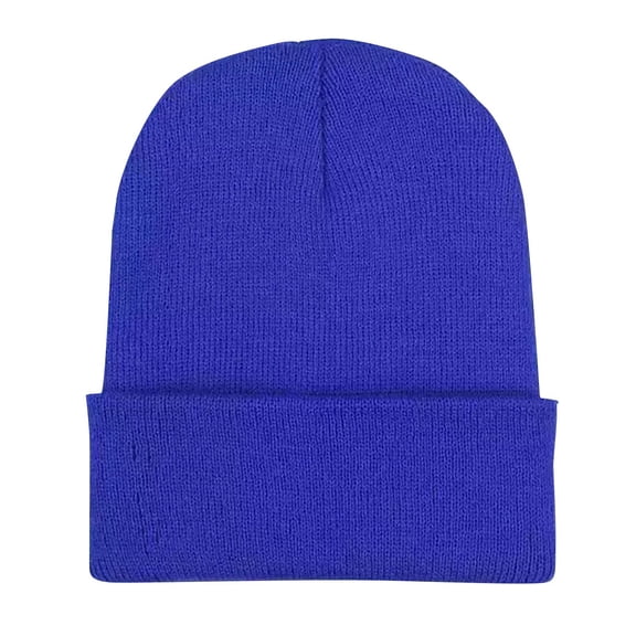 BWASD Beanie Winter Knitted for Women Men Classic Double Layer Hats Thick Daily Soft Cuffed Ski Stocking Cuffed Skull Cap Blue
